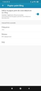 Fond d'écran Bing : Activer ensuite en sélectionnant la fréquence