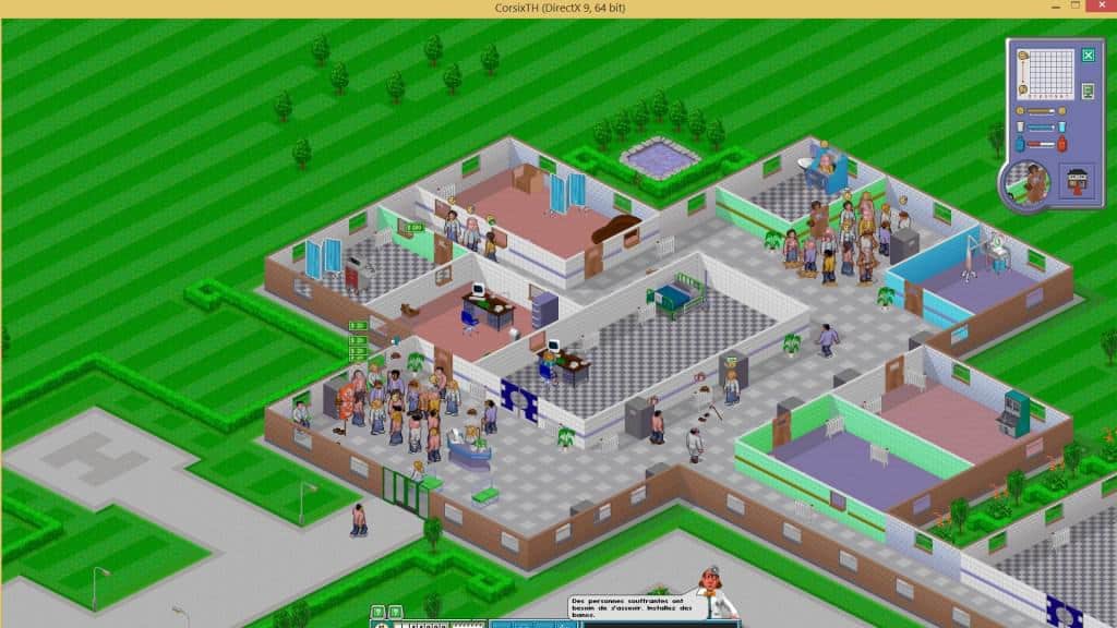 Theme Hospital - Le rendu en FULL HD s'avère plutôt sympa