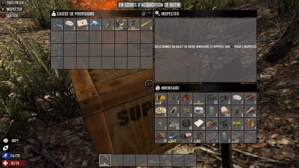 Des caisses de survie sont de temps à autre parachutée. Ne les loupez pas !