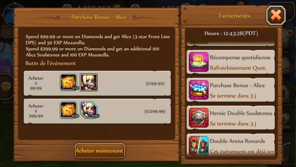 299$ pour avoir Alice à un bon niveau. Ça fait mal quand même.