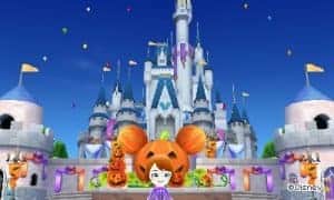 Disney Magical World 2 l'entrée du château décoré en fonction des événements.