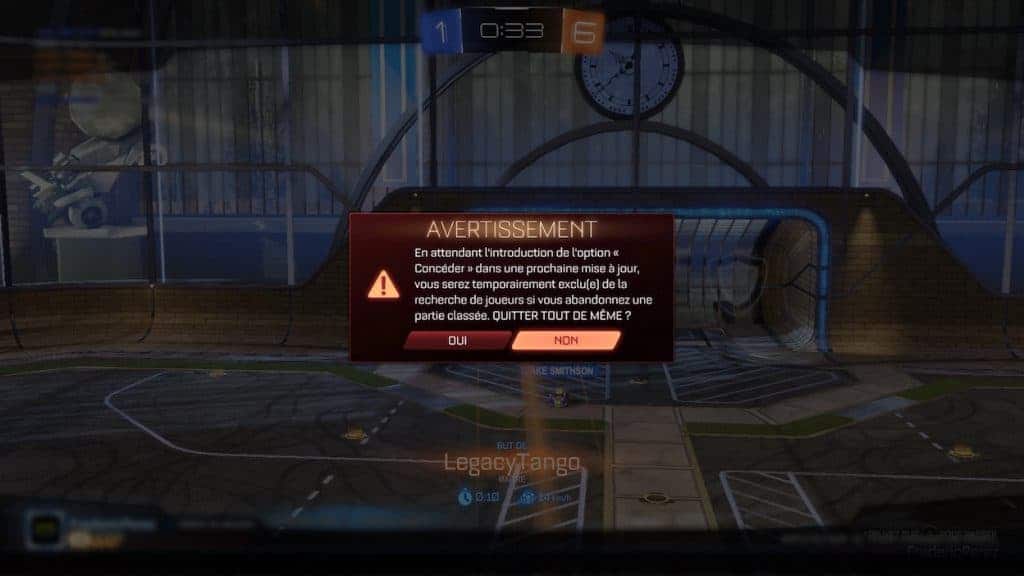 Pour l'instant et jusqu'à la prochaine mise à jour vous êtes prisonnier du match.