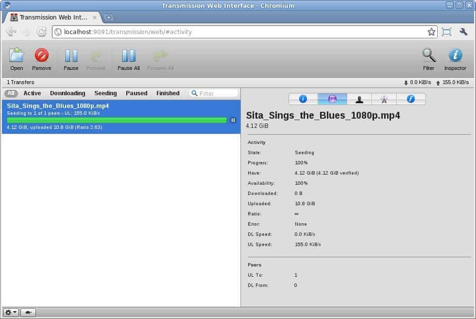 Transmission - un client web pour Torrent