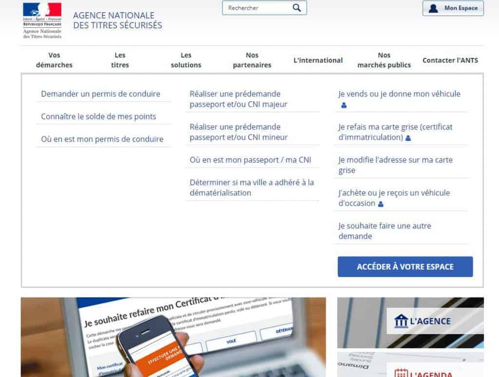 Le site de l'ANTS ce n'est pas toujours idéal