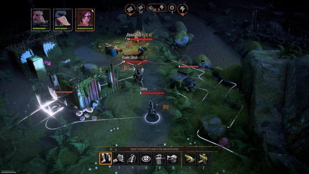 Les combats sont sous forme de jeu de plateau tour par tour