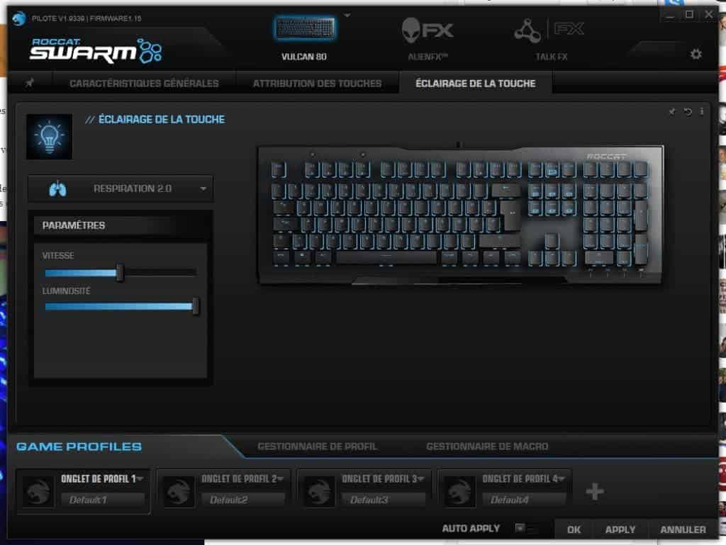 L'application Roccat Swarm
