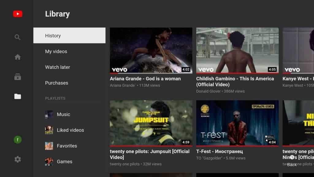 Smart YouTube TV - Voici le look de l'application