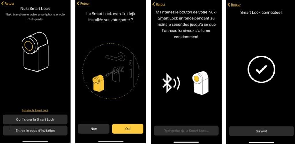 L'application smartphone pour la configuration