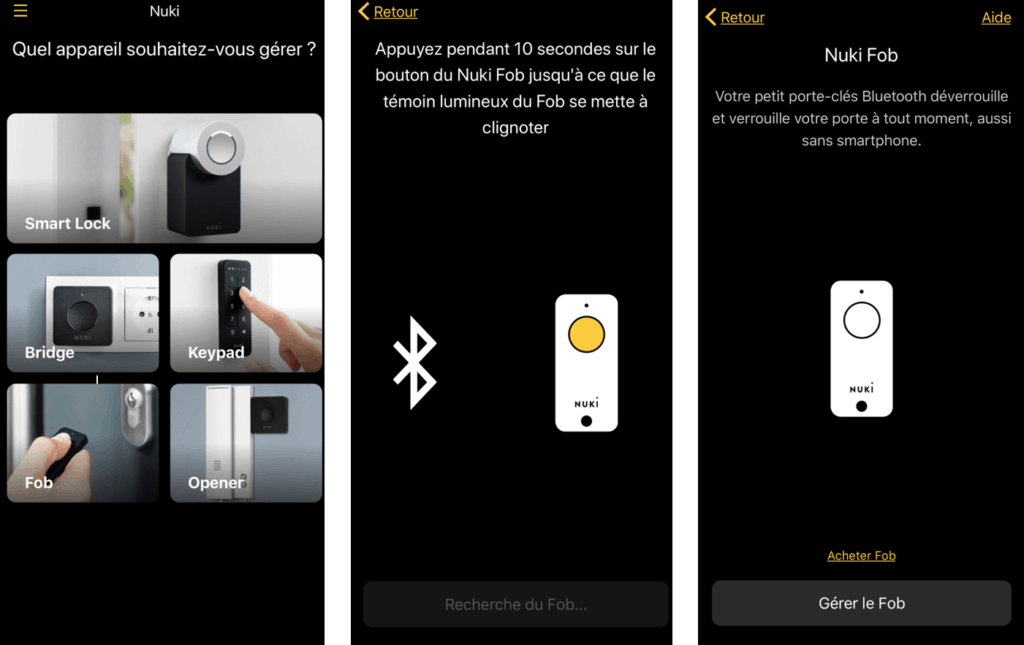 Configuration du Nuki Fob
