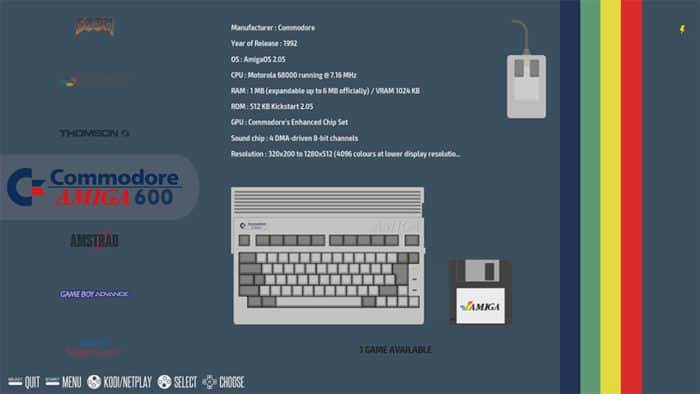 L'interface de Recalbox 6.1