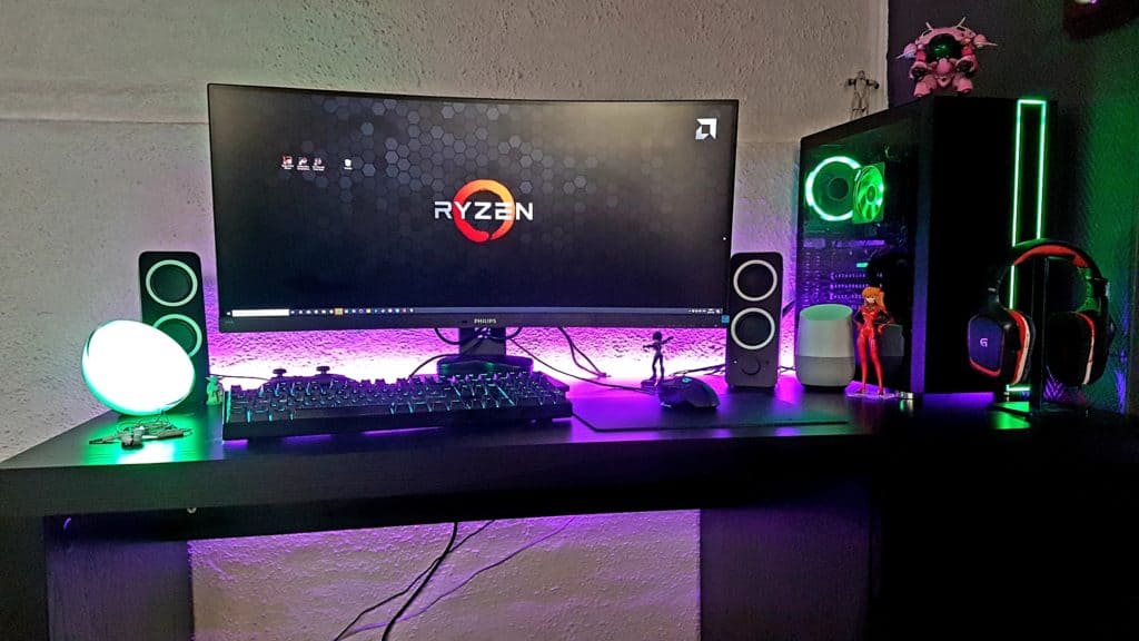 La bande innr Flex Light installée sur mon bureau