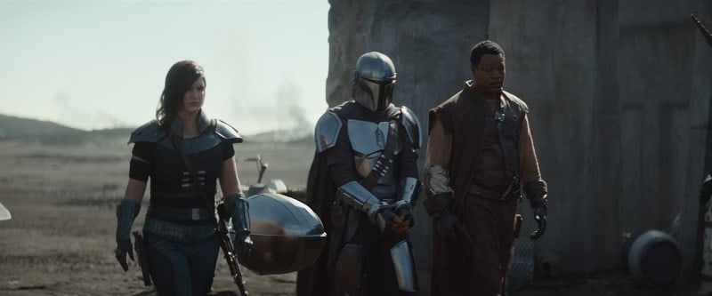 Gina Carano, Pedro Pascal et Carl Weathers dans The Mandalorian
