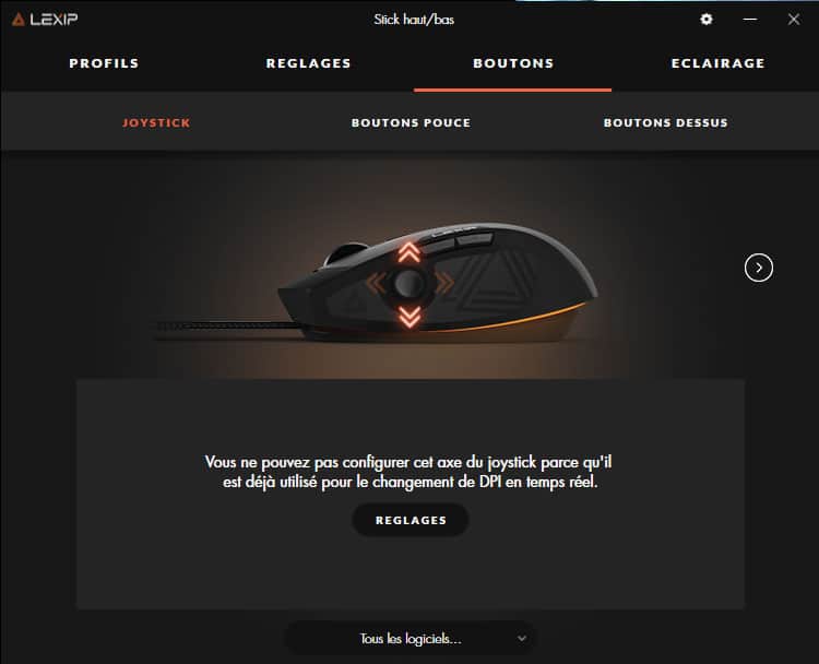 L’app Lexip Control Software de la LEXIP NP93 Alpha