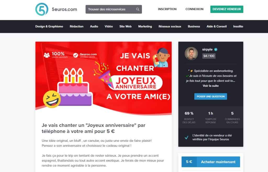 Pour 5euros, il vous chante joyeux anniversaire par téléphone !