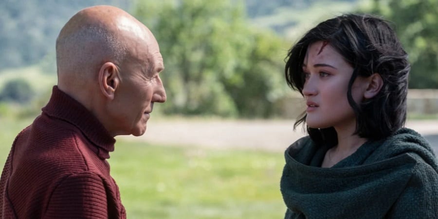 Patrick Stewart et Isa Briones dans Star Trek Picard