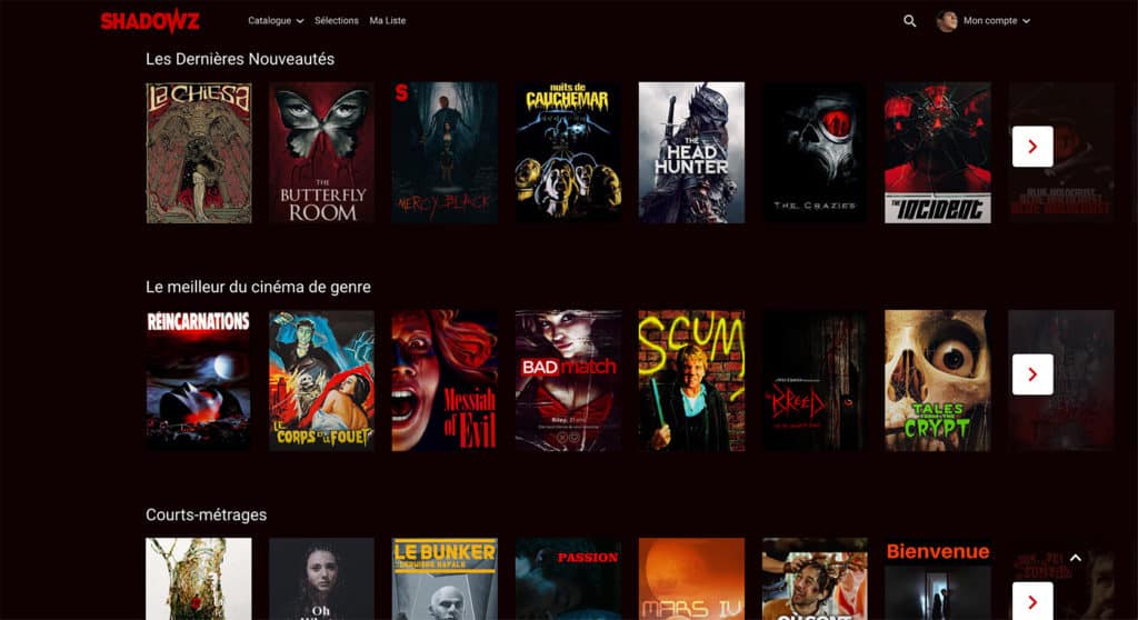 L'interface de Shadowz