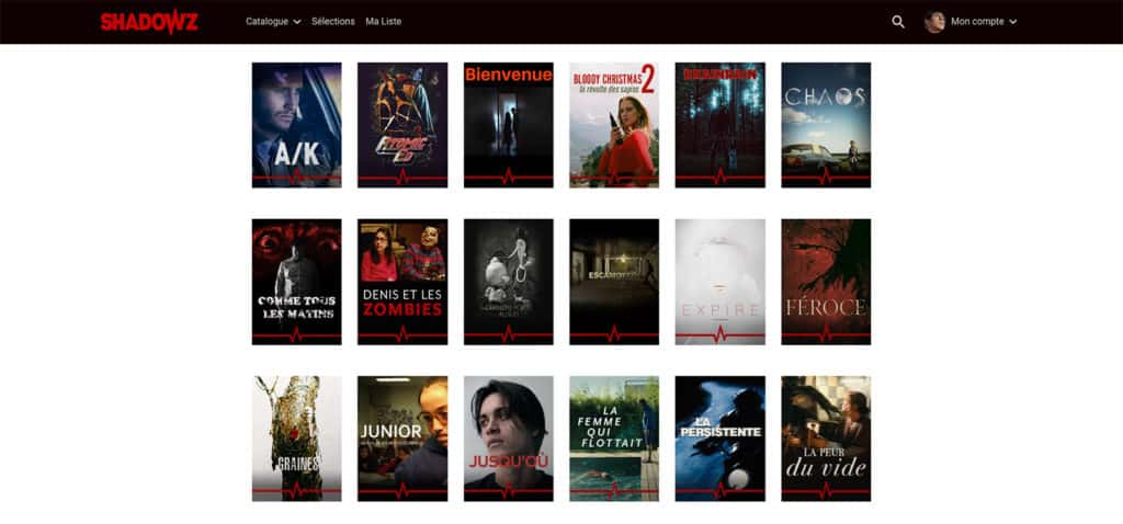 Quelques courts-métrages disponibles sur Shadowz