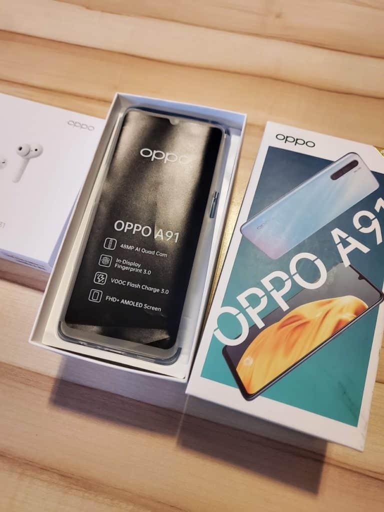 Voici le packaging de l'Oppo A91