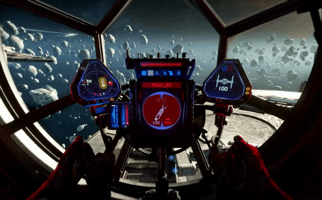 Un pilote dans un autre cockpit dans Star Wars Squadrons