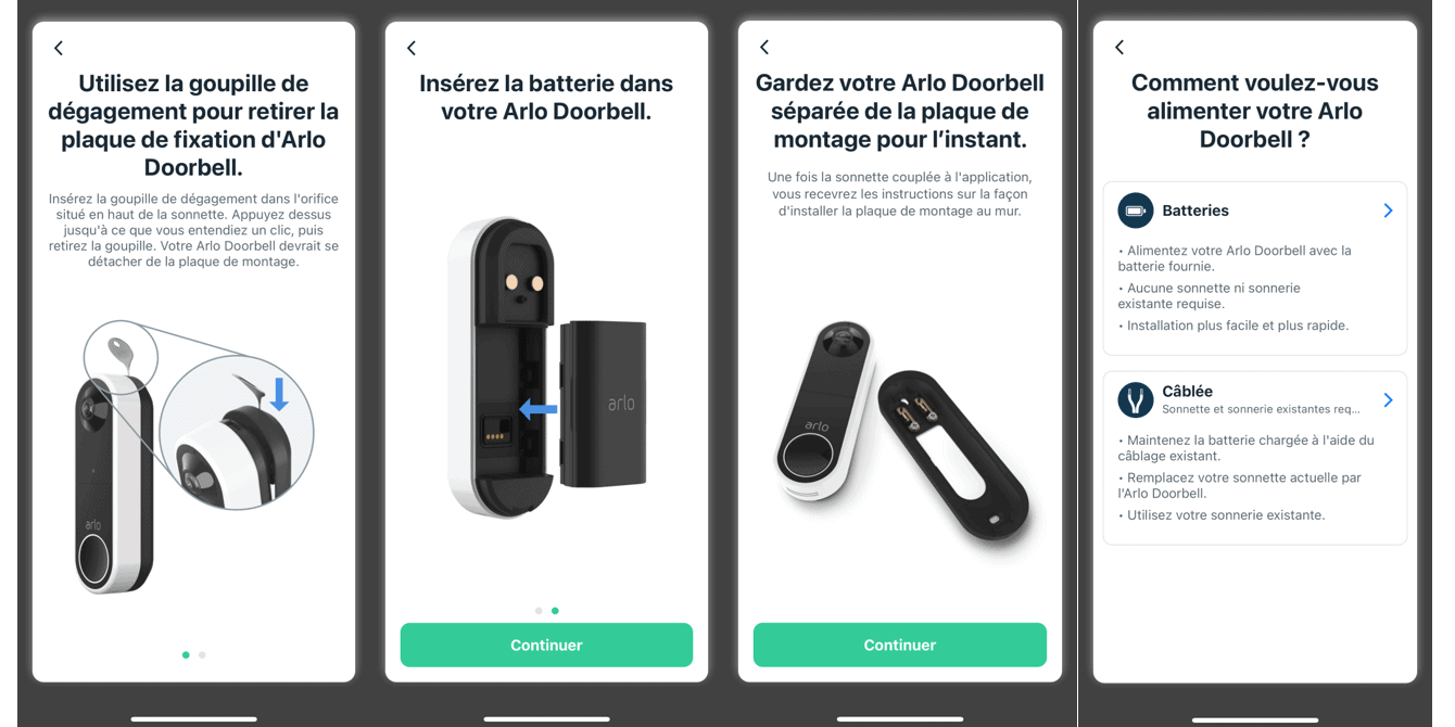 Quelques étapes de configuration de la video doorbell