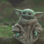 Grogu que l'on surnomme bébé yoda dans The mandalorian