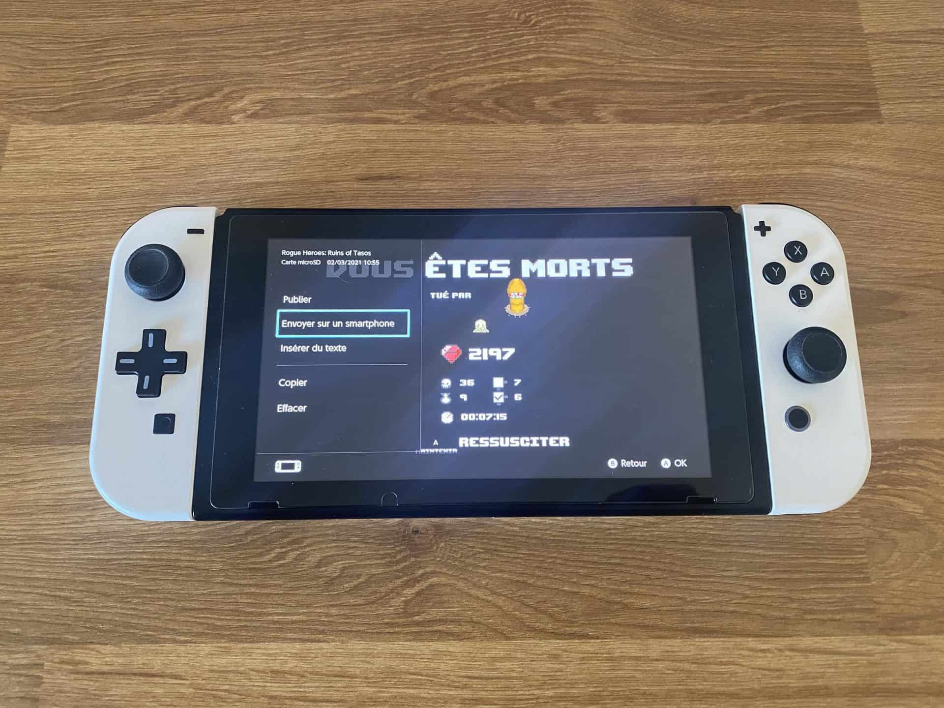 Transfert de captures d'écran Nintendo Switch