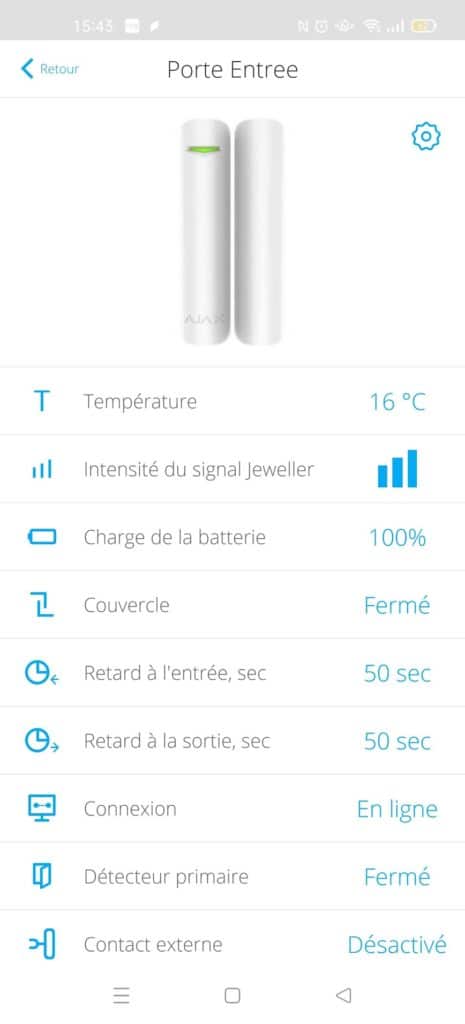 Pour chaque capteur vous avez un nombre impressionnant d'informations à votre disposition
