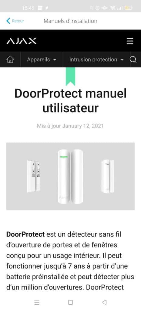 Chaque équipement dispose d'une notice intégrée dans l'application intuitive et en français