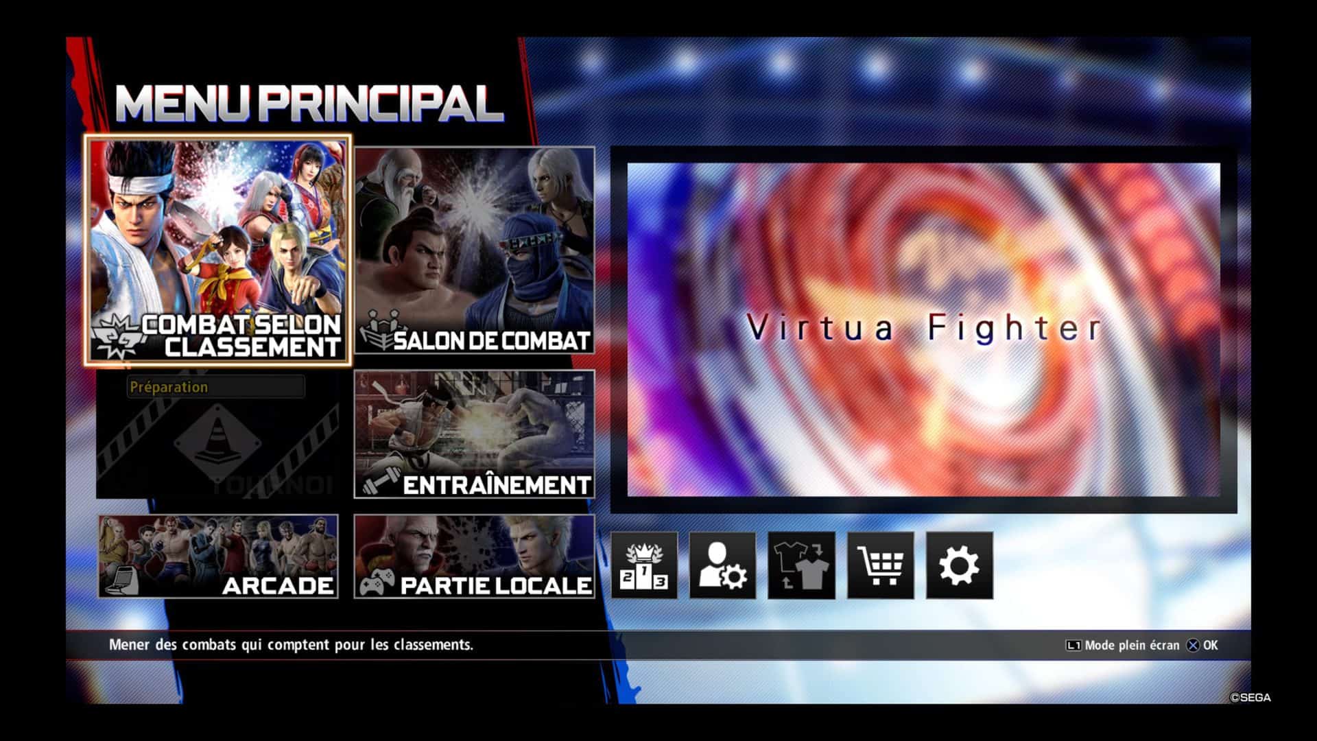 VF5 ultimate menu