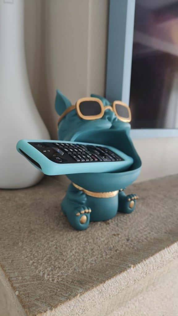 Une housse en silicone aux couleurs de ma maison et de nombreux accessoires chez moi