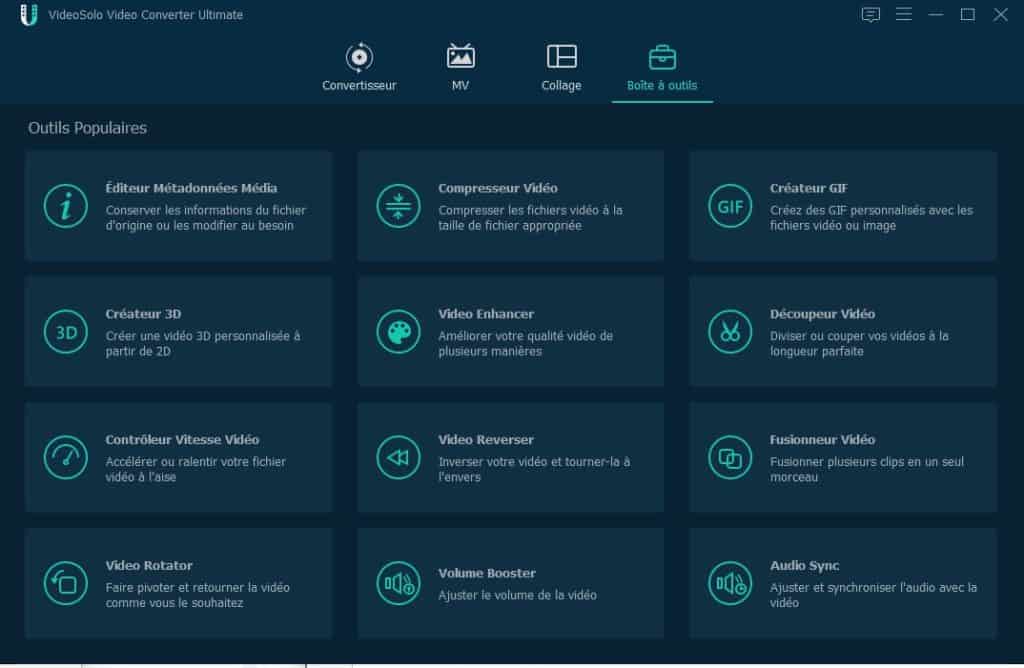 Il y a une palette d'outils pour vos vidéos impressionnante !