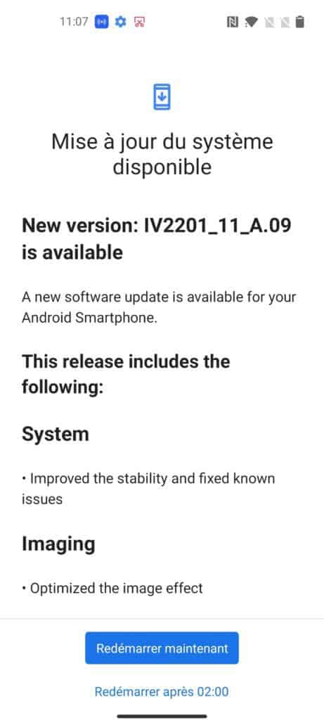 OnePlus Nord CE 2 5G - Les mises à jour toujours nombreuses avec OxygenOS