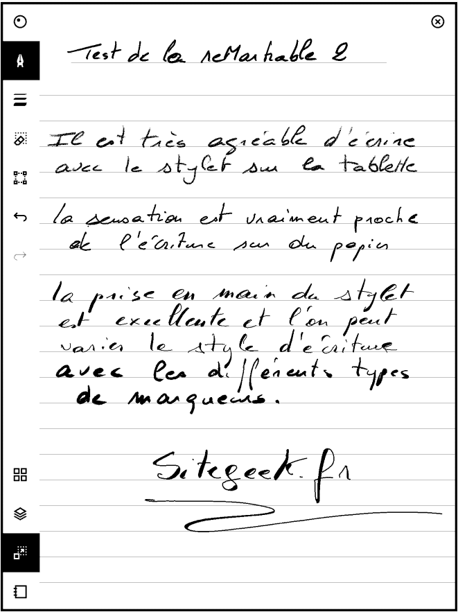remarkable 2 ecriture