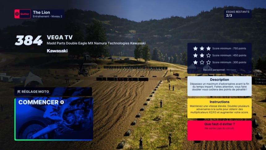 entrainement mode carriere