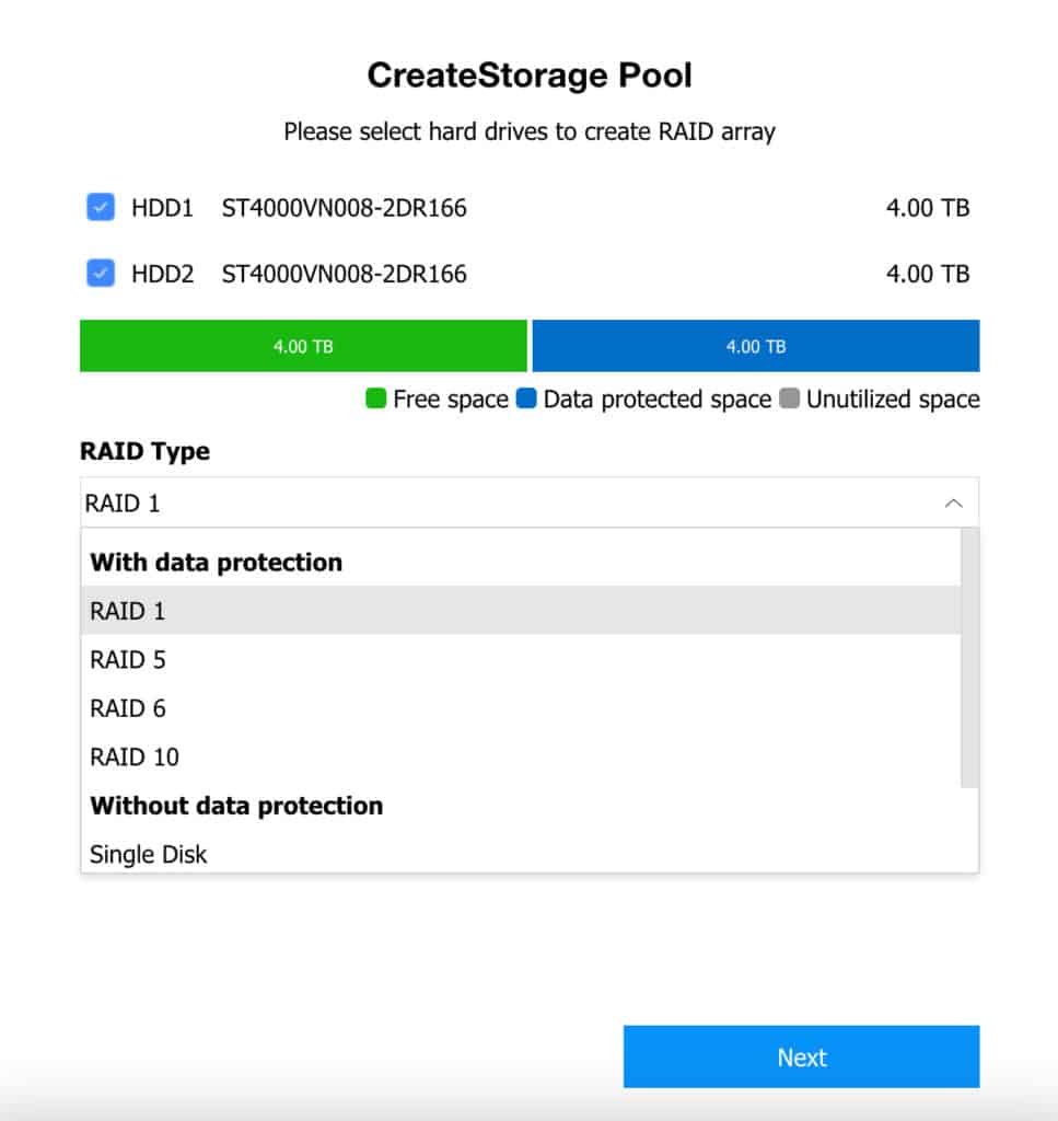 Un screenshot de l'installation du TerraMaster F2-423