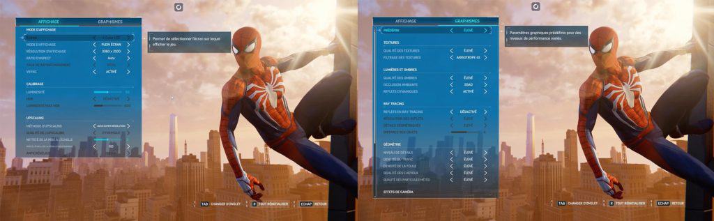 Spider-Man tournant sur l'Option Power de Shadow