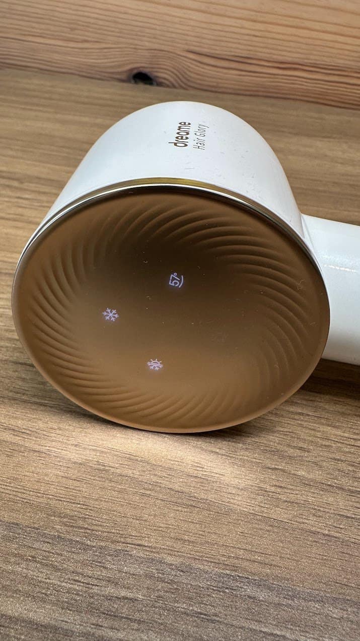 Dreame Hair Glory : les différents modes disponibles s'affichent une fois le sèche cheveux allumé