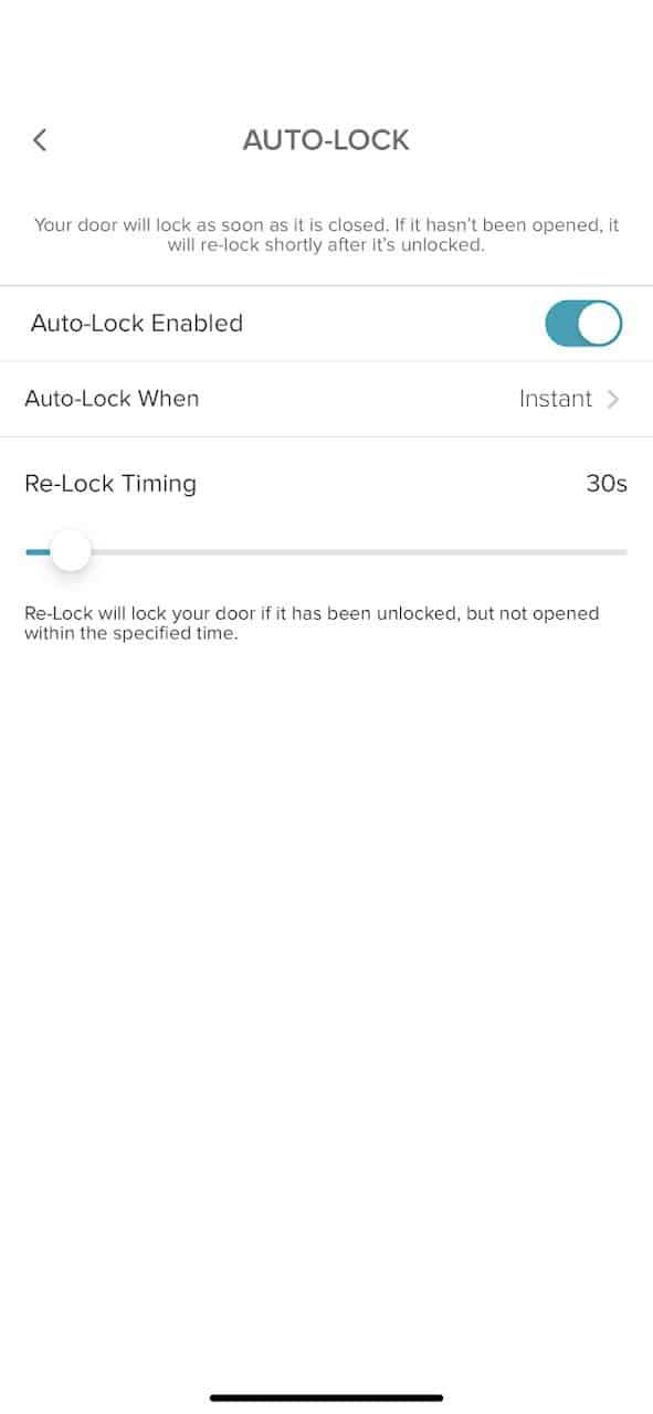 La configuration du verrouillage automatique