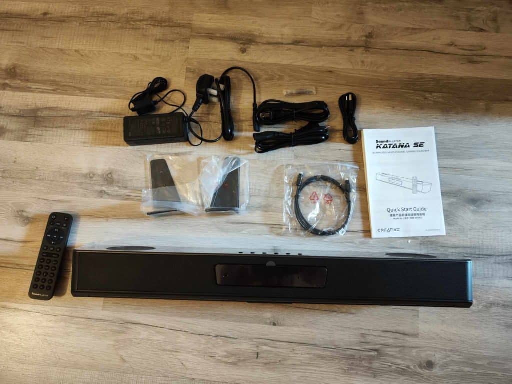 Voici ce qu'on retrouve dans la boite de la Sound Blaster Katana SE