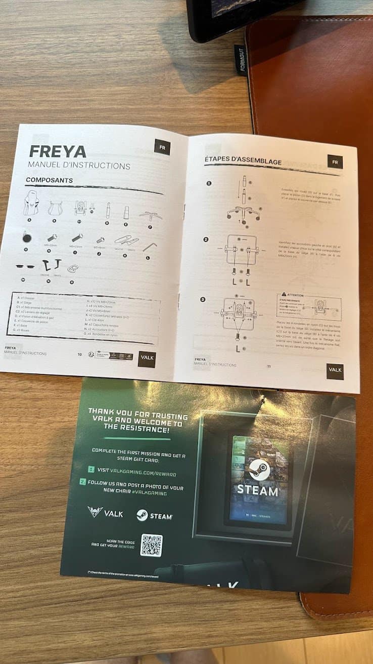 VALK Freya : une notice en français toujours bienvenue.