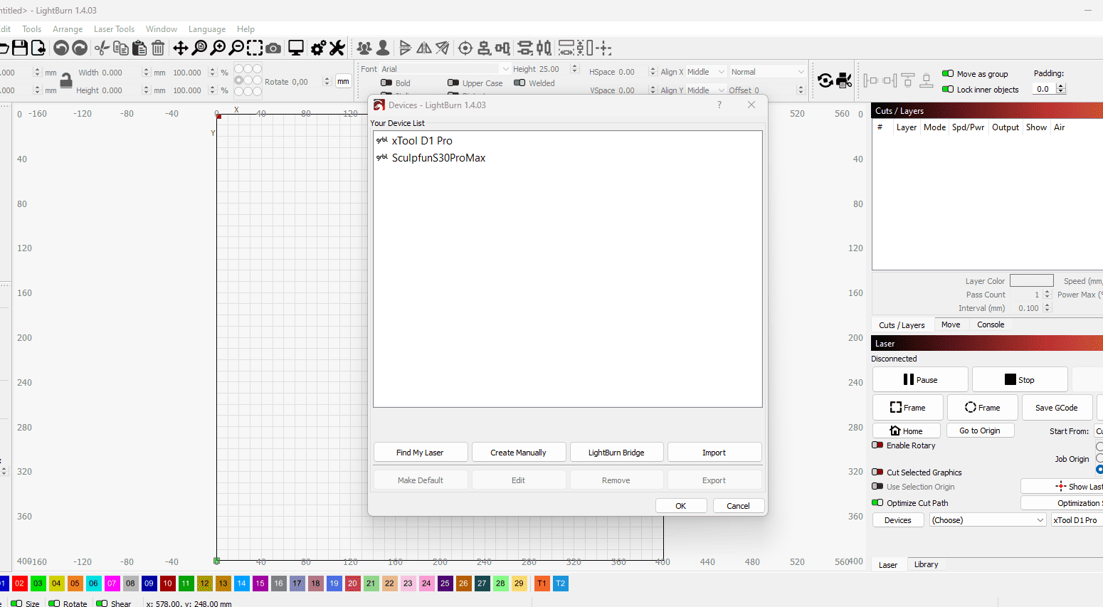 Voici le logiciel Lightburn