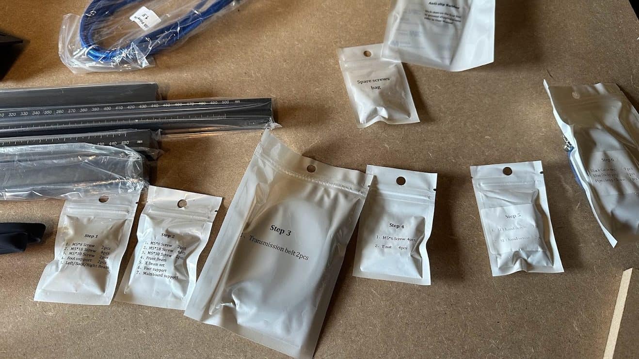 Sculpfun S30 Max : chaque sachet est etiquetté !