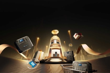 A digital image of a tower with many objects flying out of it Description automatically generated