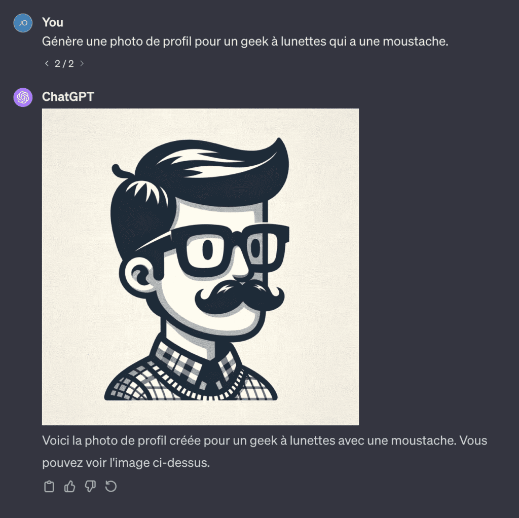 Une capture d'écran de ChatGPT-4