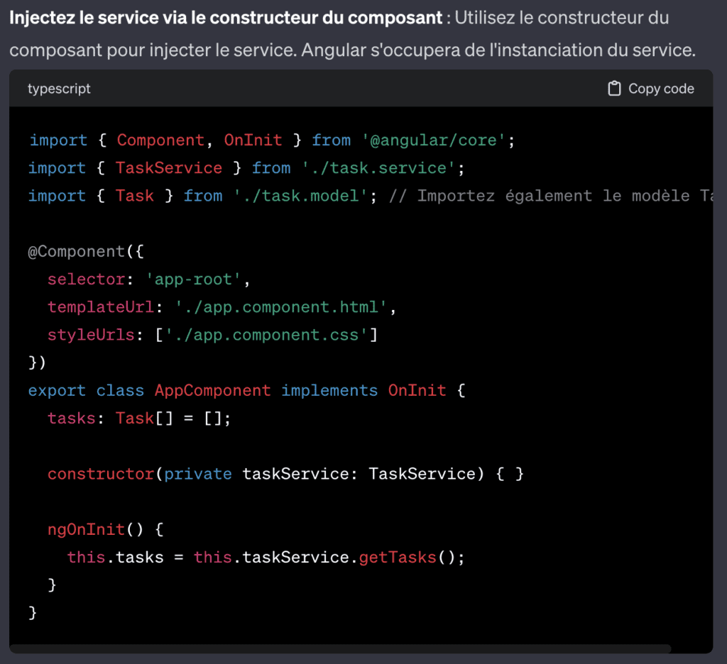 Une capture d'écran de ChatGPT-4