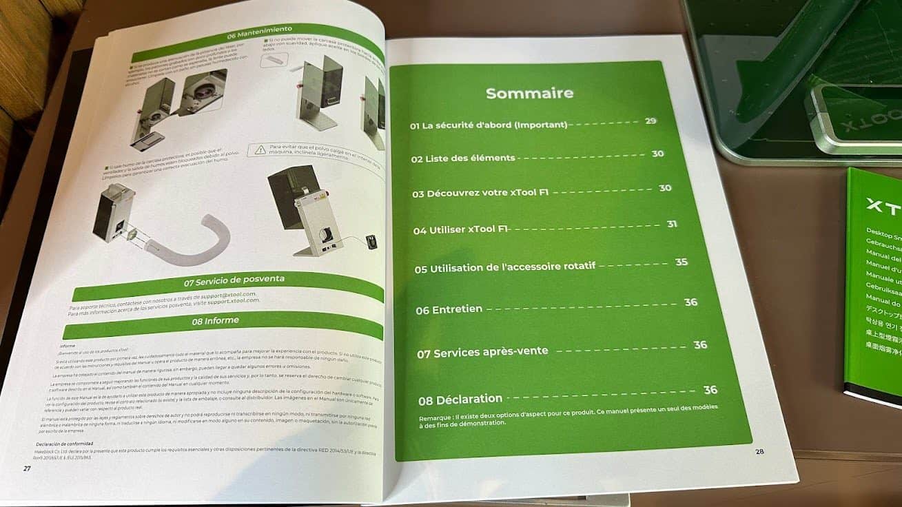 xTool F1 - le manuel est en français
