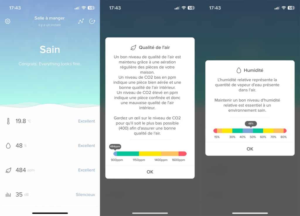 L'application du Capteur de Qualité de l'Air Intérieur Intelligent Netatmo