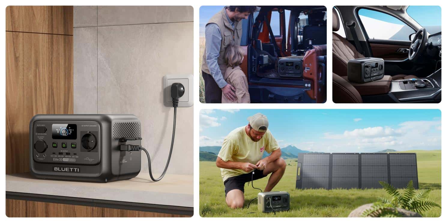Différentes méthodes de recharge BLUETTI Elite 30 V2