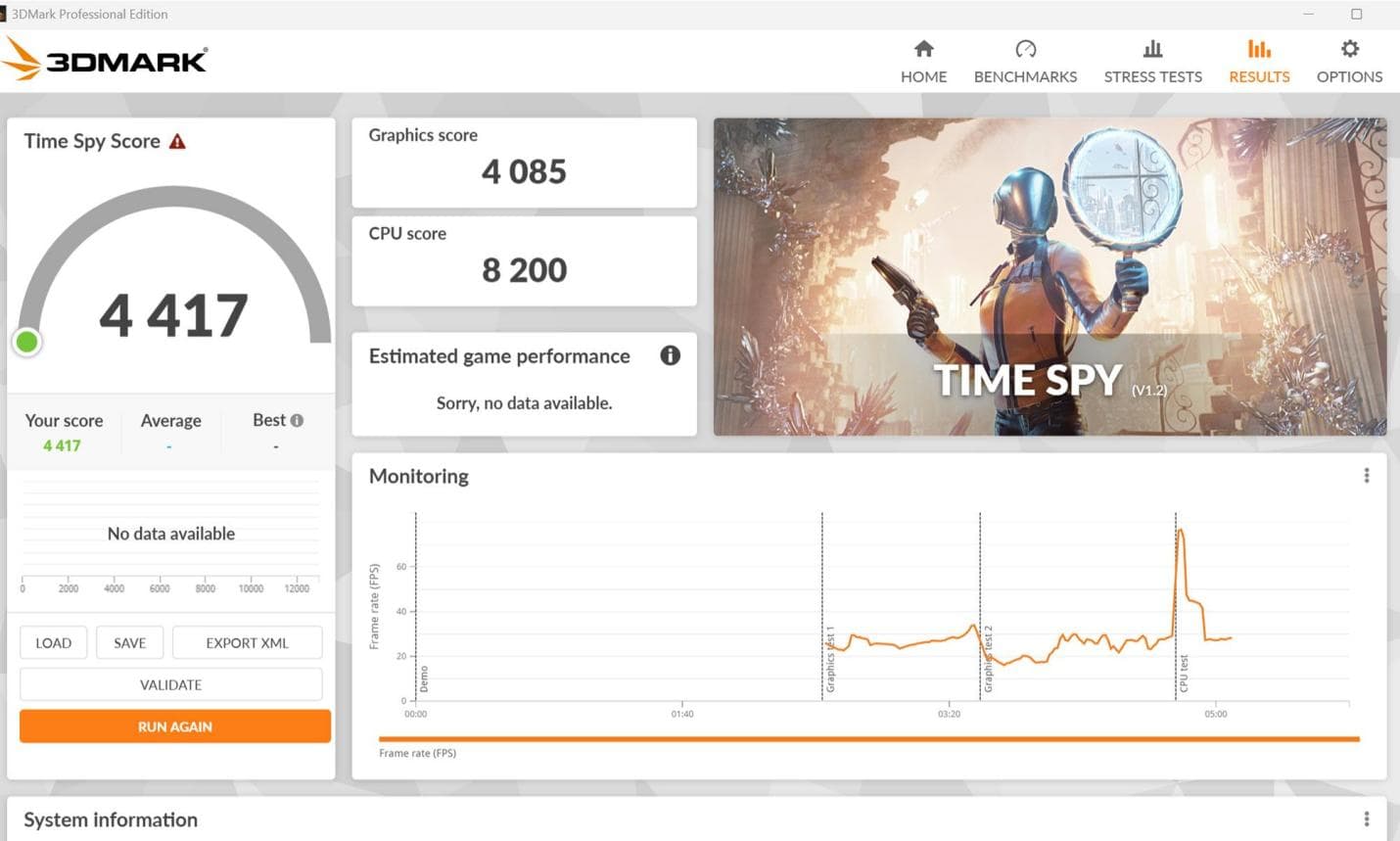 Score 3DMark Time Spy du AuBox X