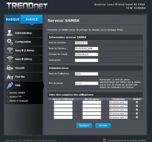 La gestion USB Samba